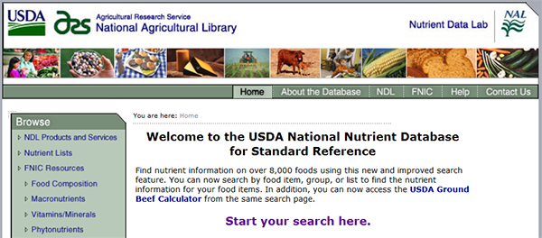 National Nutrient Database