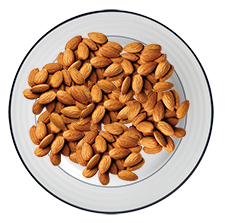 Plate of almonds