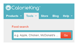 Calorie King Search