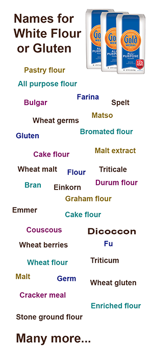 Names for flour or gluten (infographic)