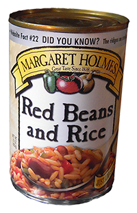 Can of rice and red beans