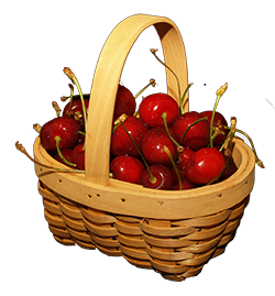 Small basket of cherries