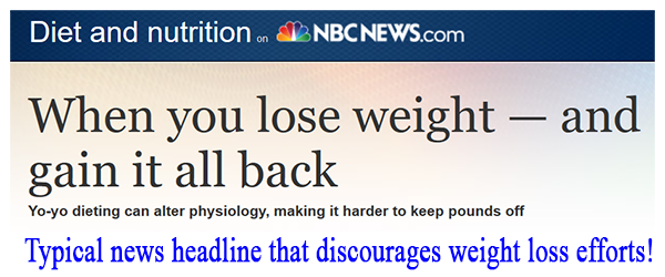 News headline about losing and gaining weight